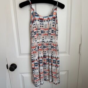Spring Sleeveless Flowy Dress in White, Navy & Coral XS Old Navy